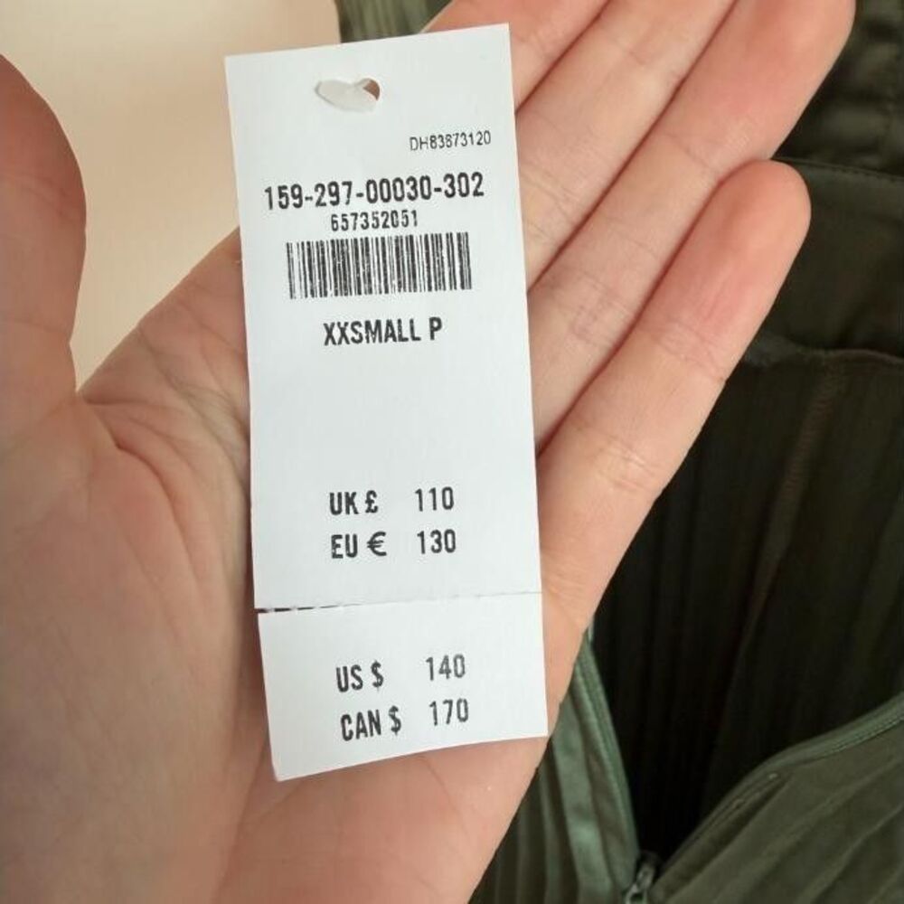 Abercrombie Giselle Pleated Satin Jumpsuit Women's Sage Green XXS Petite - Picture 7 of 11
